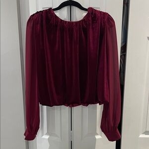 NWT Elli White Velevet Bubble Blouse